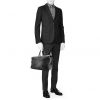 Bolsa de viaje Louis Vuitton Greenwich en cuero negro - Detail D1 thumbnail