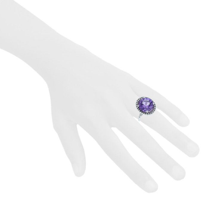 Bague Mauboussin Vraiment Toi en or blanc,  améthyste et diamants - Detail D1