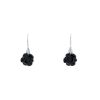 Chanel Camelia pendants earrings in white gold,  onyx and diamonds - 00pp thumbnail