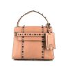 Valentino Rockstud handbag in pink grained leather - 360 thumbnail
