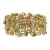 Articulated Vintage 1970's bracelet in yellow gold,  emerald and diamonds - 00pp thumbnail