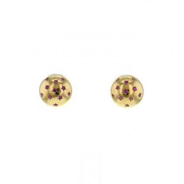 Orecchini Vintage in oro giallo e rubini