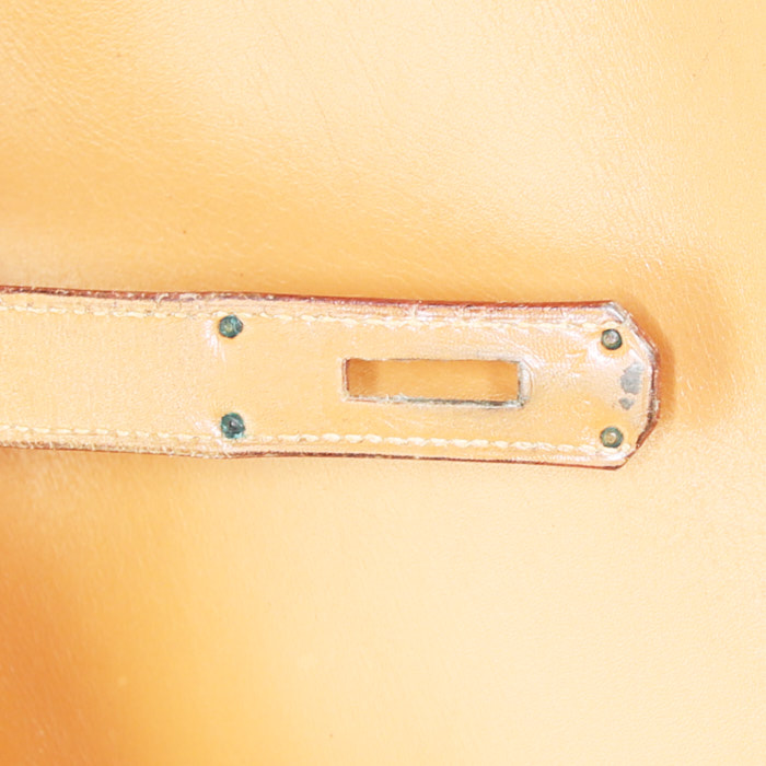 Hermes Kelly 32 cm handbag in gold box leather - Detail D4