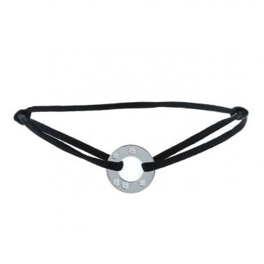 Bracelet Dinh Van Cible petit modèle en or blanc et diamants