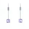 Mauboussin Gueule d'Amour pendants earrings in white gold,  amethysts and diamonds - 00pp thumbnail