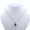 Collar Mikimoto en oro blanco,  diamantes y perla - 360 thumbnail