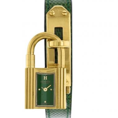 Reloj Hermes Kelly-Cadenas de oro chapado Circa  1990