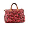 Bolso de mano Louis Vuitton  Speedy Editions Limitées en lona Monogram marrón y roja y cuero natural - 360 thumbnail