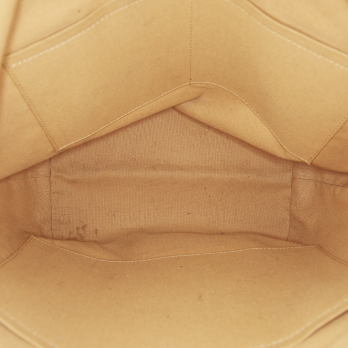 Louis Vuitton Totally handbag in azur damier canvas and natural leather - Detail D2