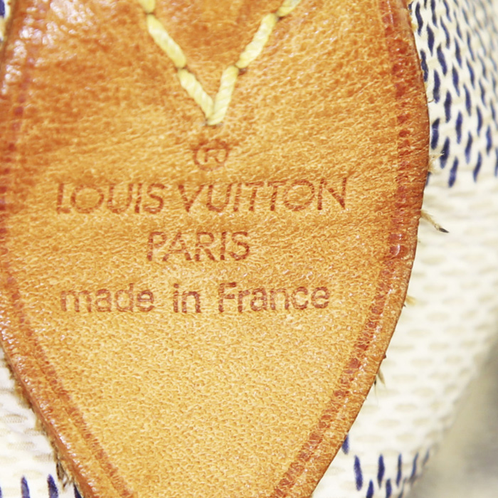 Louis Vuitton Totally handbag in azur damier canvas and natural leather - Detail D3