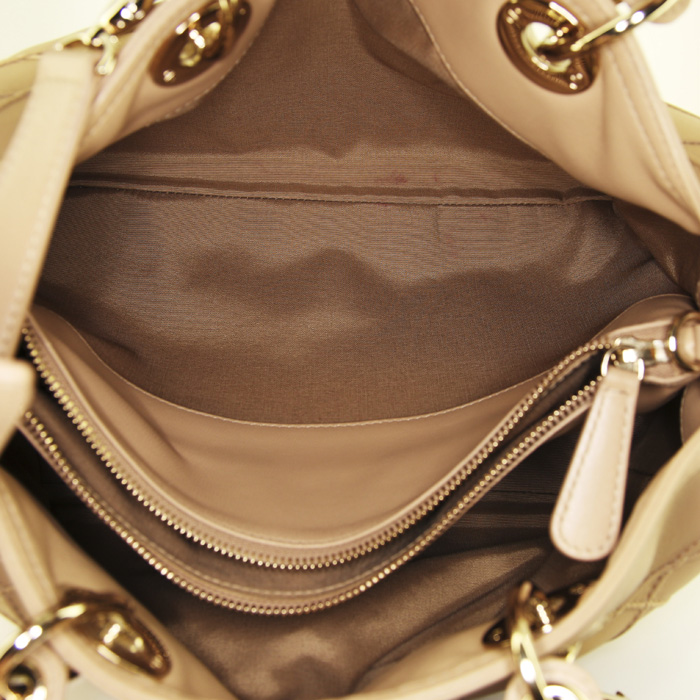 Dior  Granville handbag  in beige leather - Detail D3