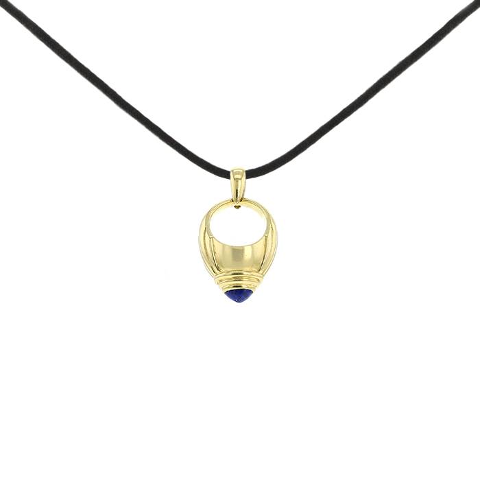 Pendentif époque années 90 Boucheron Jaipur en or jaune et lapis-lazuli
