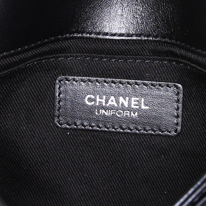 Chanel clutch-belt in black quilted leather - Detail D3