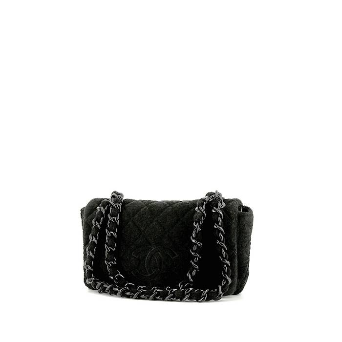 Chanel handbag in black terry fabric - 00pp