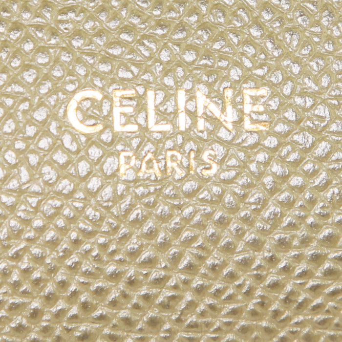 Celine Belt micro modèle shoulder bag in khaki grained leather - Detail D4
