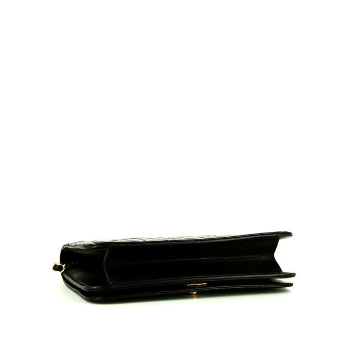 Chanel Mademoiselle handbag in black quilted leather - Detail D4
