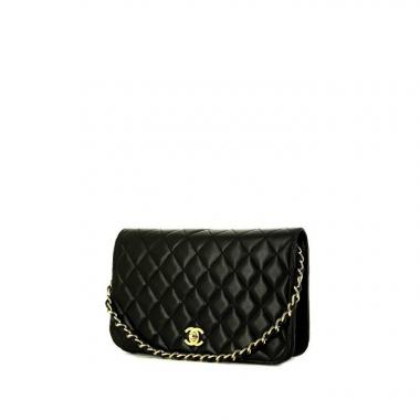 Bolso de mano Chanel Mademoiselle en cuero acolchado negro