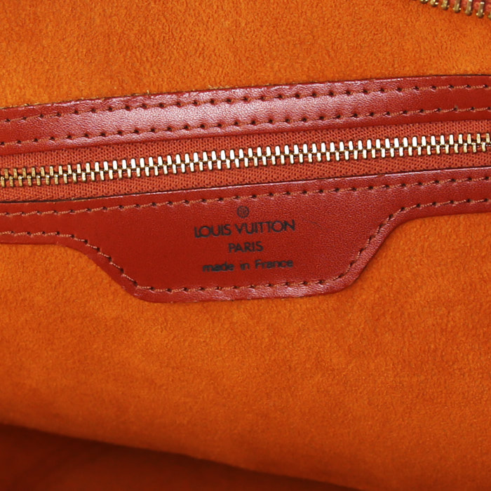 Bolso de mano Louis Vuitton Saint Jacques en cuero Epi color coñac - Detail D3