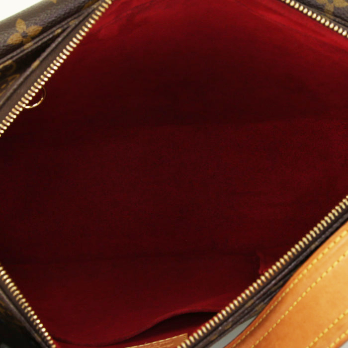 Sac à main Louis Vuitton Viva Cité en toile monogram marron et cuir naturel - Detail D2