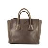 Prada handbag in grey leather - 360 thumbnail