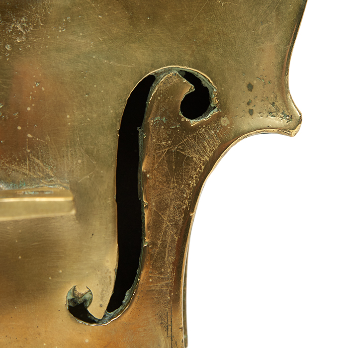 Arman, "Violon", gilded patinated bronze sculpture, Jacques Putman limited edition, signed and numbered, of 1972 - Detail D2
