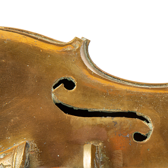Arman, "Violon", sculpture en bronze patiné doré, édition limitée Jacques Putman, signée et numérotée, de 1972 - Detail D2