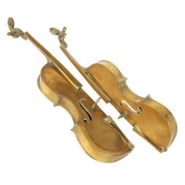 Arman, "Violon", gilded patinated bronze sculpture, Jacques Putman limited edition, signed and numbered, of 1972