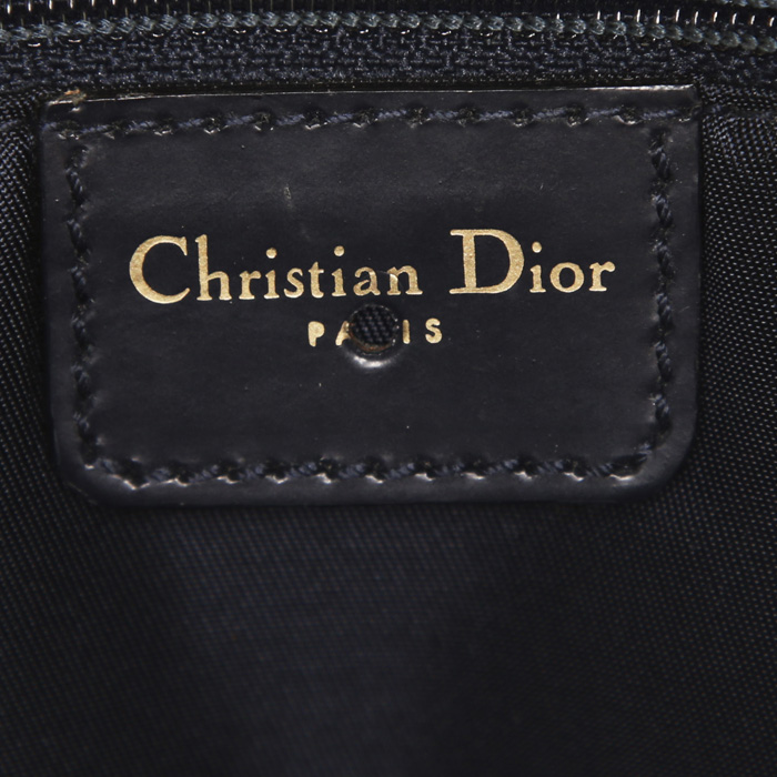 Borsa Dior Malice in tela denim blu con motivo e pelle blu - Detail D3
