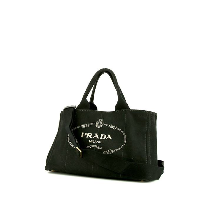 Shopping bag Prada Jacquard in tela siglata nera - 00pp