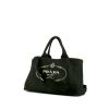 Shopping bag Prada Jacquard in tela siglata nera - 00pp thumbnail