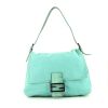 Fendi Big Mama handbag in turquoise denim canvas and turquoise lizzard - 360 thumbnail