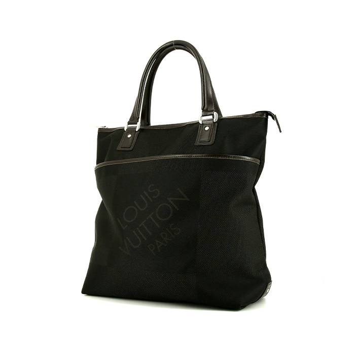Louis Vuitton shopping bag in black canvas and brown leather - 00pp