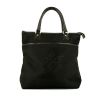 Shopping bag Louis Vuitton in tela nera e pelle marrone - 360 thumbnail