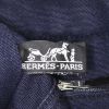 Shopping bag Hermes Toto Bag - Shop Bag in tela blu verde e nera - Detail D3 thumbnail