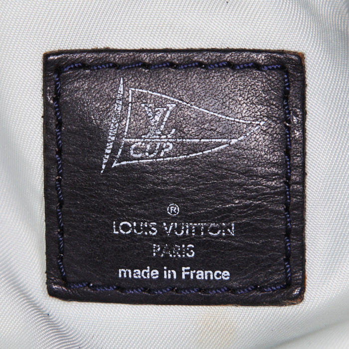 Bolsa de viaje Louis Vuitton  America's Cup en lona azul y cuero negro - Detail D4