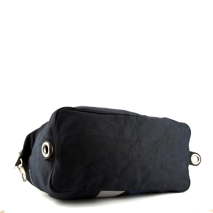 Louis Vuitton  America's Cup travel bag  in blue canvas  and black leather - Detail D5