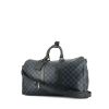 Louis Vuitton Keepall 45 travel bag in blue Cobalt damier canvas and black leather - 00pp thumbnail