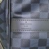 Borsa da viaggio Louis Vuitton Keepall 45 in tela a scacchi blu Cobalt e pelle nera - Detail D4 thumbnail