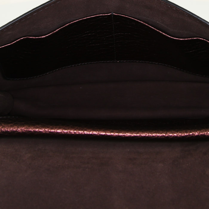Dior J'Adior shoulder bag in brown glittering leather - Detail D3