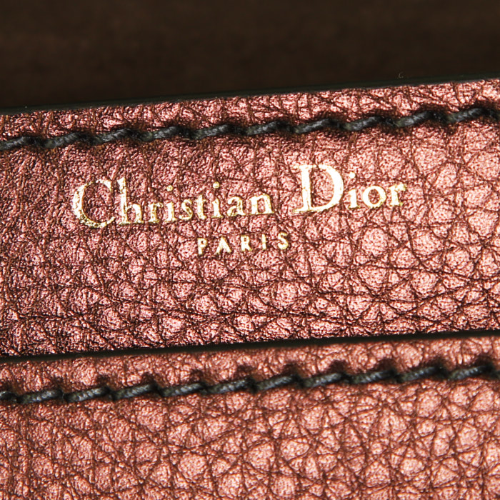 Borsa a tracolla Dior J'Adior in pelle iridescente marrone - Detail D4