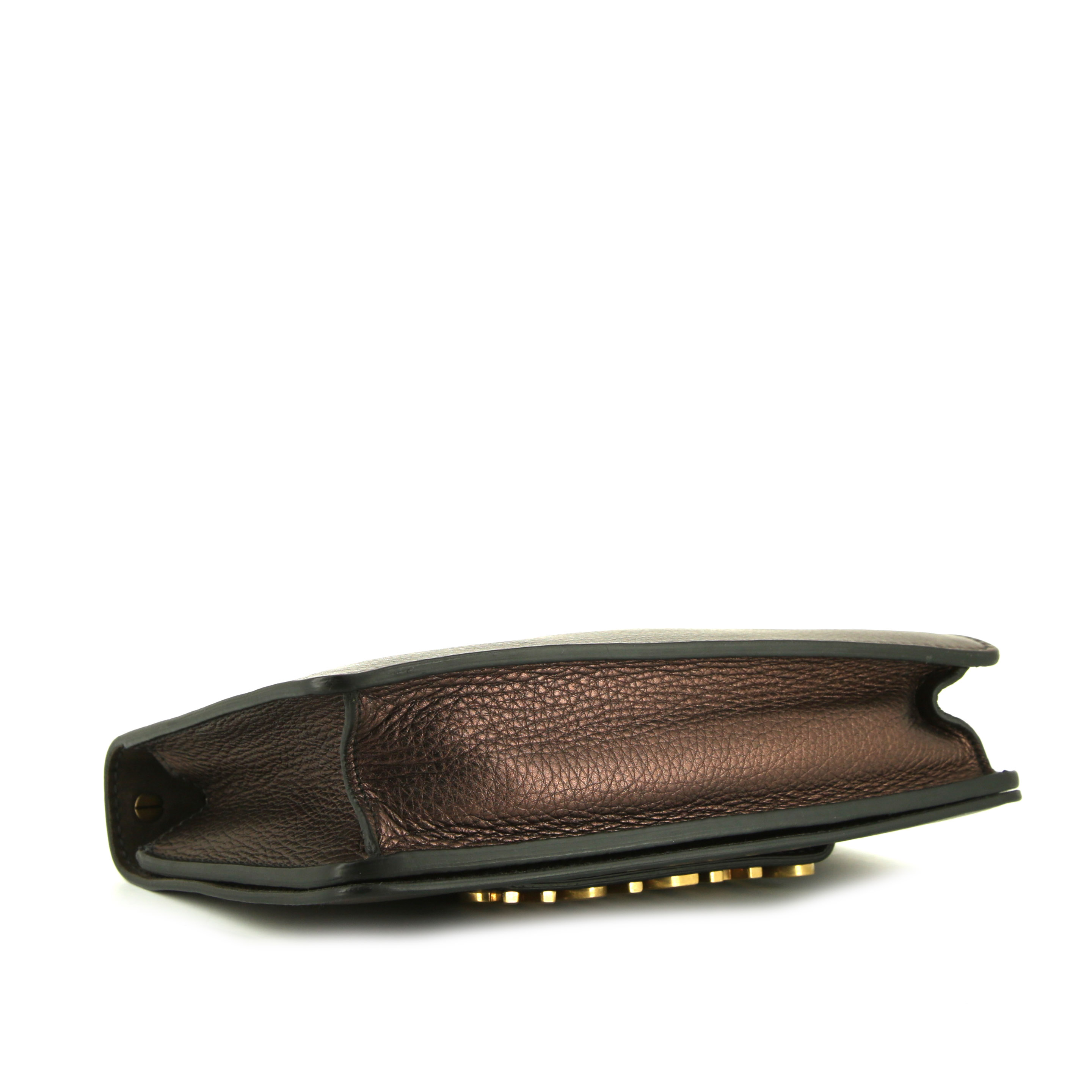 Bolso bandolera Dior J'Adior en cuero irisado marrón - Detail D5