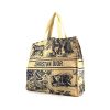 Dior shopping bag in beige and navy blue raphia - 00pp thumbnail