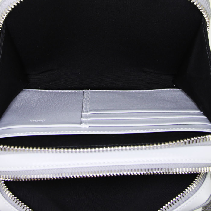 Dior  shoulder bag  in grey canvas  and grey leather - Detail D2