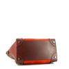 Celine Luggage handbag in burgundy and brown leather and orange suede - Detail D4 thumbnail