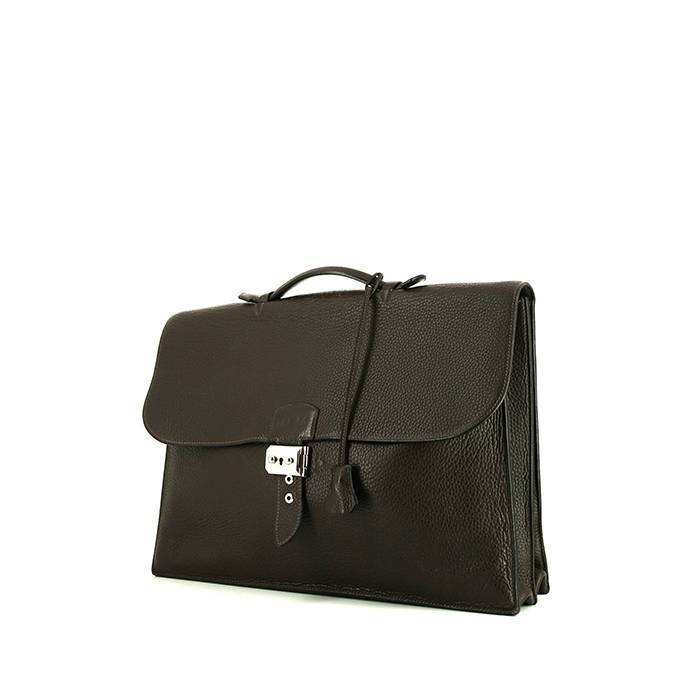 Hermès Sac à dépêches briefcase in brown grained leather - 00pp