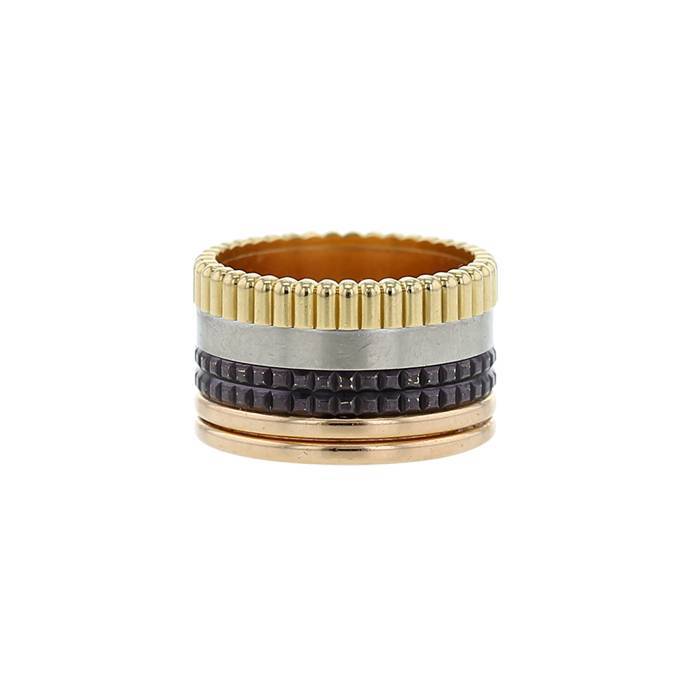 Boucheron Quatre Classique large model ring in pink gold,  white gold and yellow gold - 00pp
