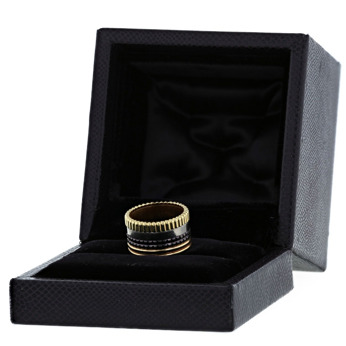 Boucheron Quatre Classique large model ring in pink gold, white gold, yellow gold and brown PVD - Detail D2