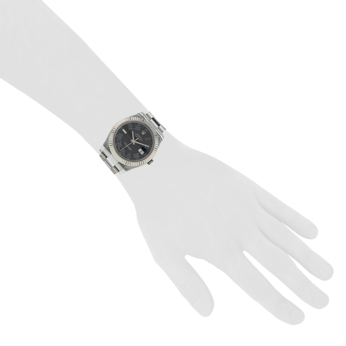 Rolex Datejust II watch in stainless steel and white gold Ref: 116334 Circa 2010 - Detail D1