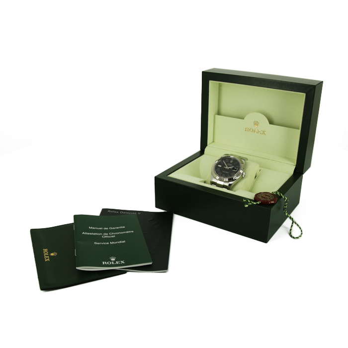 Rolex Datejust II watch in stainless steel and white gold Ref: 116334 Circa 2010 - Detail D2