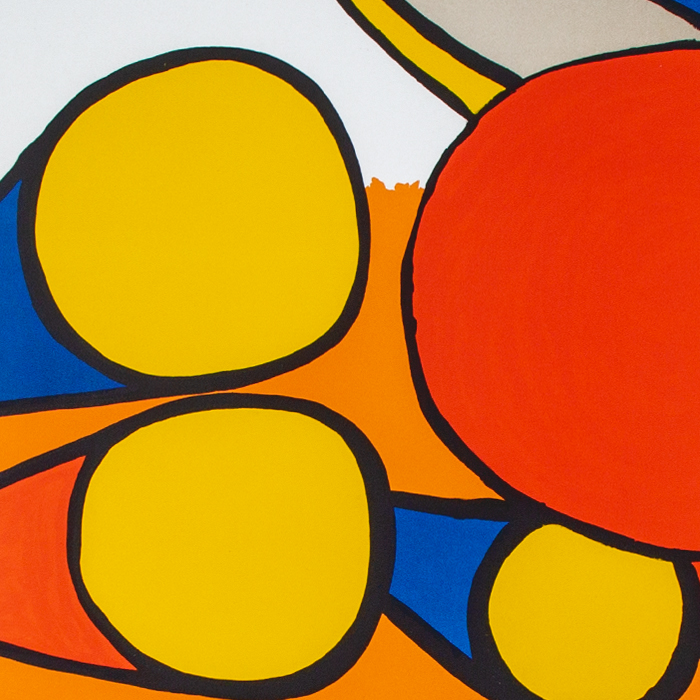 Alexander Calder, "Composition rouge, bleu, jaune", lithograph on paper, signed, numbered and framed, around 1970/1975 - Detail D1